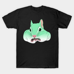 cute cyan squirrel face T-Shirt